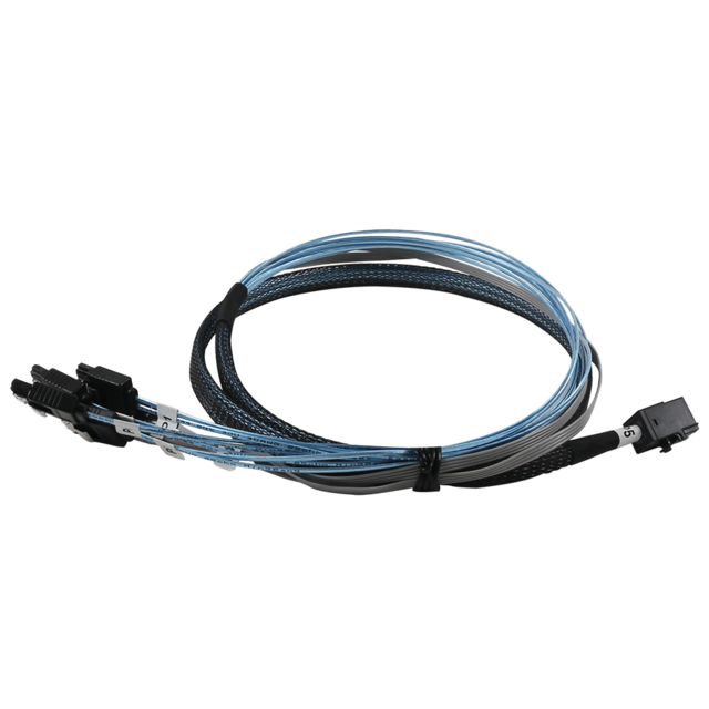 Kabel SAS Motherboard Komputer PC Kecepatan Tinggi, HD Mini SAS SFF-8643 4I/8I ke 4 SATA 7pin & 8 Pin Catu Daya Hard Disk Drive