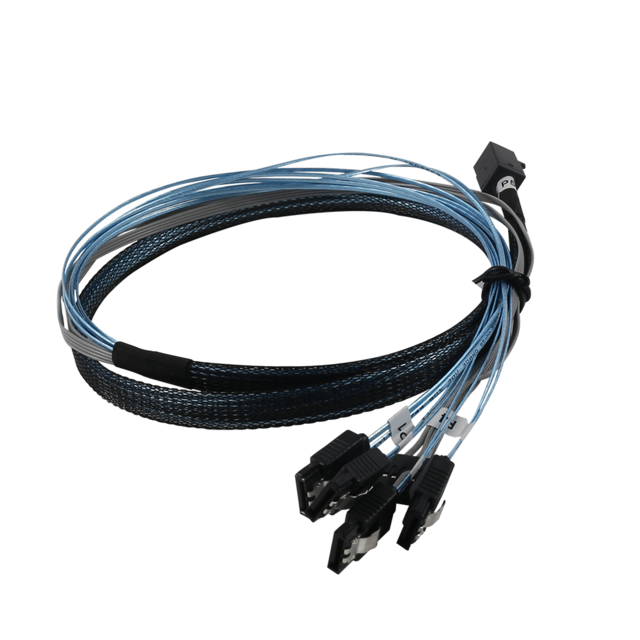 Kabel SAS Motherboard Komputer PC Kecepatan Tinggi, HD Mini SAS SFF-8643 4I/8I ke 4 SATA 7pin & 8 Pin Catu Daya Hard Disk Drive