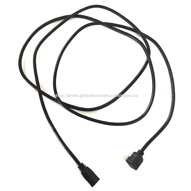 Kabel HDMI 2.1 4K Berlapis Emas Kecepatan Tinggi 90 Derajat Male to Female 48Gbps untuk TV Proyektor Komputer