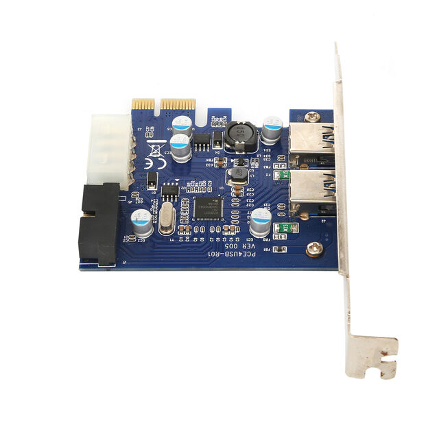 Kartu Riser/Ekspansi PCBA Dual USB 3.0 ke PCI-E Komputer PC dengan Catu Daya 4 Pin dan DC3-19 Pin untuk Penjualan Langsung Pabrik