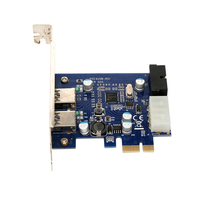 Kartu Riser/Ekspansi PCBA Dual USB 3.0 ke PCI-E Komputer PC dengan Catu Daya 4 Pin dan DC3-19 Pin untuk Penjualan Langsung Pabrik