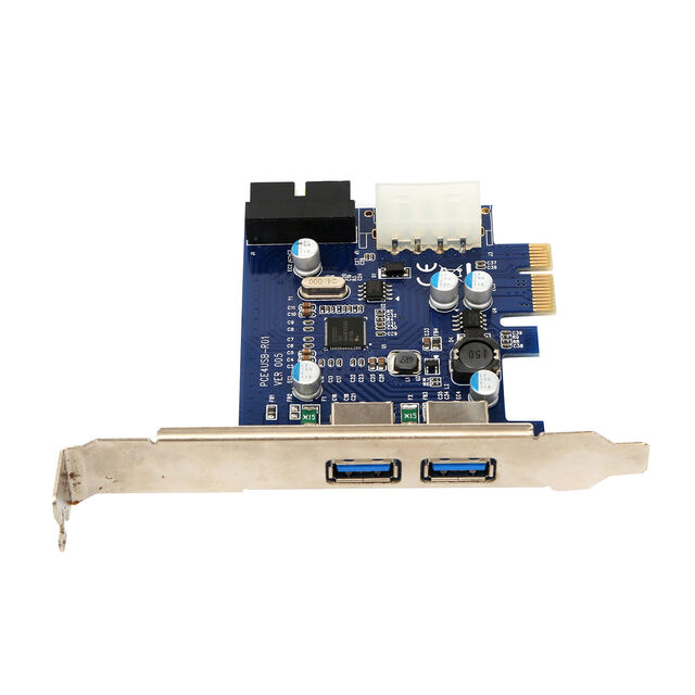 Kartu Riser/Ekspansi PCBA Dual USB 3.0 ke PCI-E Komputer PC dengan Catu Daya 4 Pin dan DC3-19 Pin untuk Penjualan Langsung Pabrik