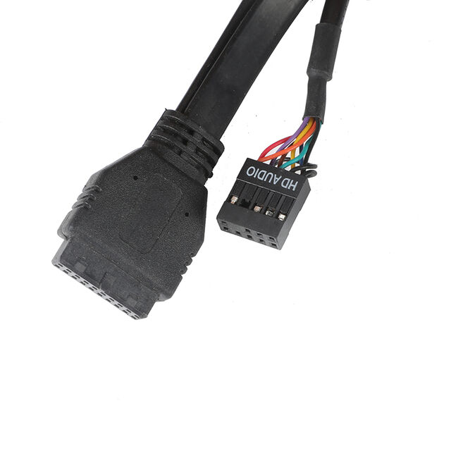 Casing PC Hot Sale Port & Konektor Motherboard dengan Kabel Ekstensi Daya Dual USB3.0 + Lampu LED Merah/Biru Kustomisasi