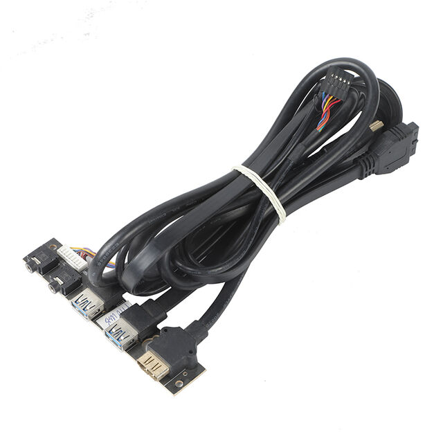 Kabel Panel Depan Casing PC Terlaris, Dual USB 3.0 dengan Input/Output Audio Mic - Dukungan untuk Kustomisasi Panel Depan PC