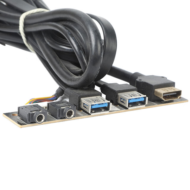 Kabel Panel Depan Casing PC Terlaris, Dual USB 3.0 dengan Input/Output Audio Mic - Dukungan untuk Kustomisasi Panel Depan PC