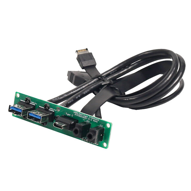 Kabel Motherboard Komputer Langsung Pabrik, Papan Sirkuit PCB Panel Depan Ganda USB 3.0 dengan Input/Output Mikrofon Audio