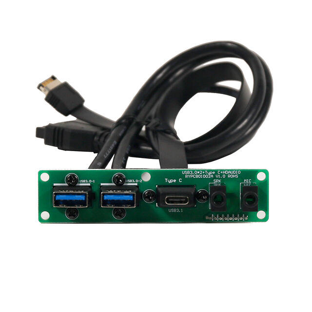 Kabel Motherboard Komputer Langsung Pabrik, Papan Sirkuit PCB Panel Depan Ganda USB 3.0 dengan Input/Output Mikrofon Audio