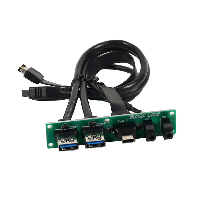 Kabel Motherboard Komputer Langsung Pabrik, Papan Sirkuit PCB Panel Depan Ganda USB 3.0 dengan Input/Output Mikrofon Audio