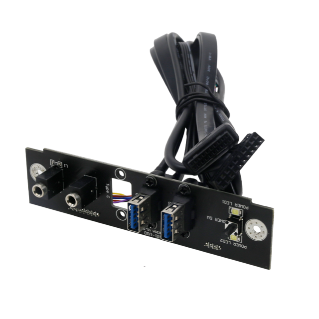Panel Depan Casing Komputer PC Berkualitas Tinggi dengan Dual USB 3.0 + TYPE-C + AUDIO + MIC + SPK dengan Kabel Saklar Daya