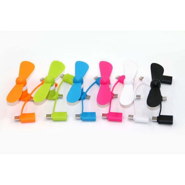 Mini Ventilador USB 3 em 1 com Logo Personalizado para Celular