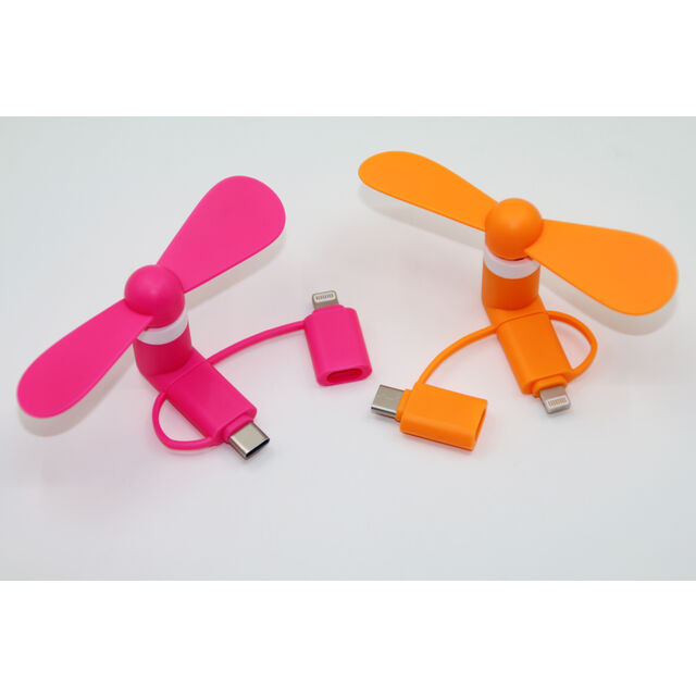 Mini Ventilador USB 3 em 1 com Logo Personalizado para Celular