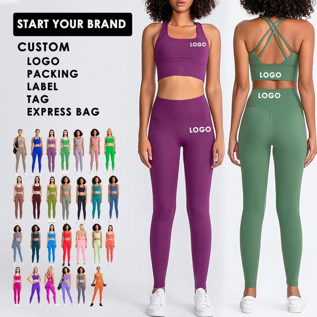 Sujetador Deportivo Personalizado OEM para Mujer, Ropa de Gimnasio tipo Crop Top, Pantalones Cortos de Malla, Leggings de Yoga para Entrenamiento, Chándal para Mujer