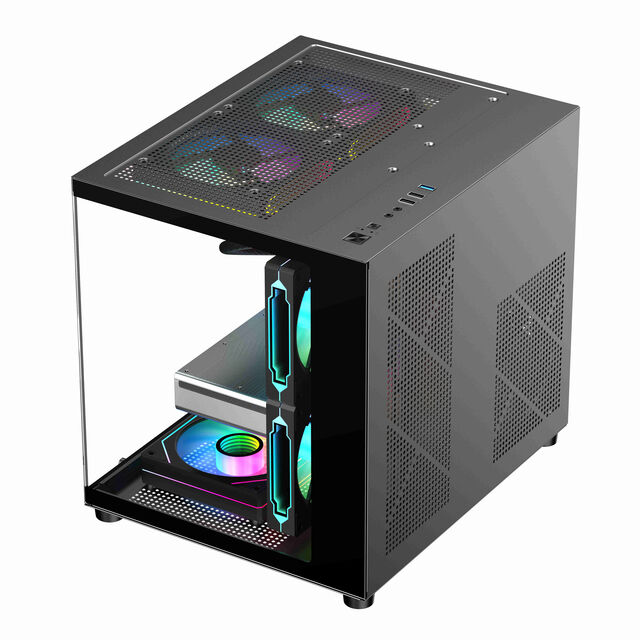هيكل كمبيوتر ألعاب صغير بتصميم برج Micro-ATX/ITX مع فلاتر غبار وجودة بناء فاخرة