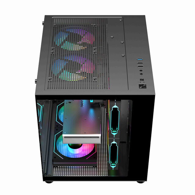 هيكل كمبيوتر ألعاب صغير بتصميم برج Micro-ATX/ITX مع فلاتر غبار وجودة بناء فاخرة