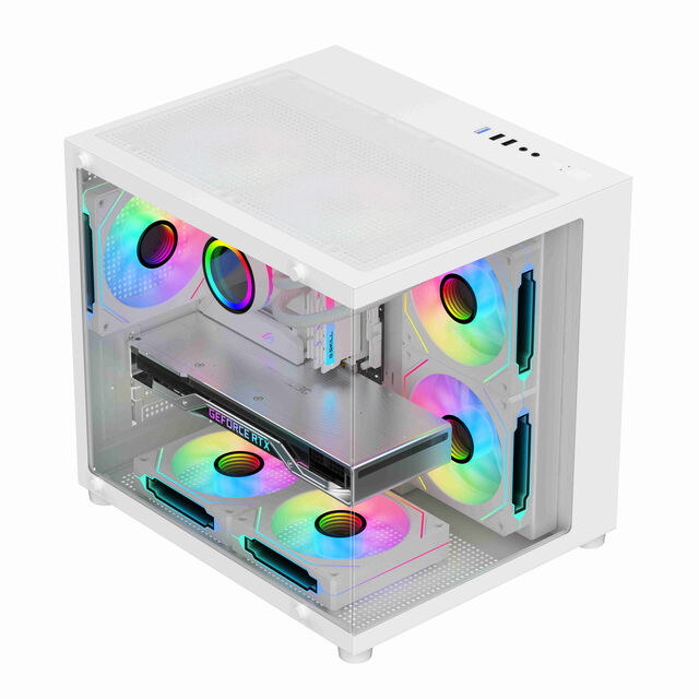 هيكل كمبيوتر ألعاب صغير بتصميم برج Micro-ATX/ITX مع فلاتر غبار وجودة بناء فاخرة