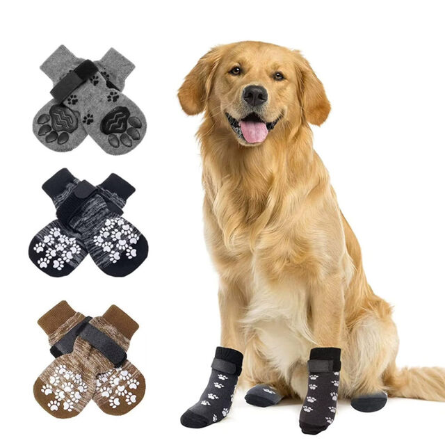 Großhandel Rutschfeste Haustiersocken mit doppelseitiger Anti-Rutsch-Beschichtung und magischen Klettverschlussriemen, ideal für kleine und große Hunde
