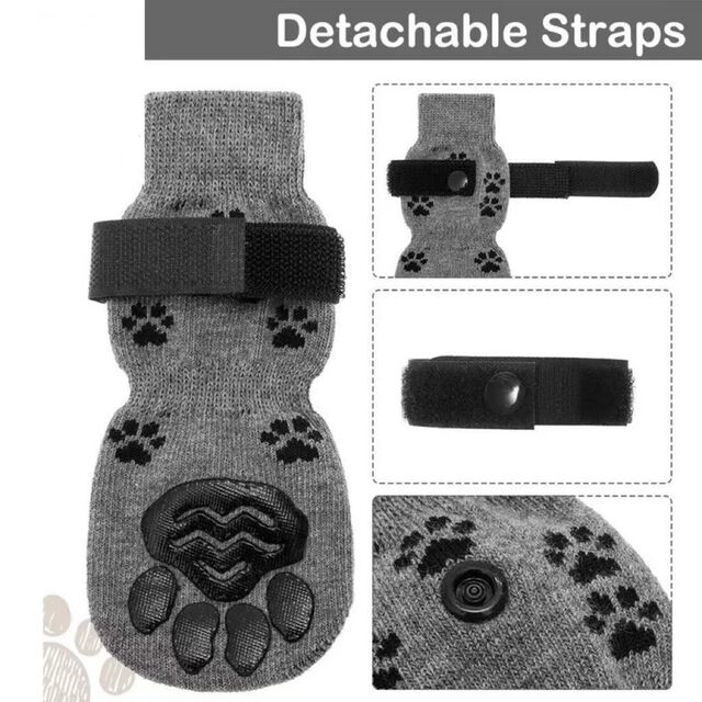 Großhandel Rutschfeste Haustiersocken mit doppelseitiger Anti-Rutsch-Beschichtung und magischen Klettverschlussriemen, ideal für kleine und große Hunde