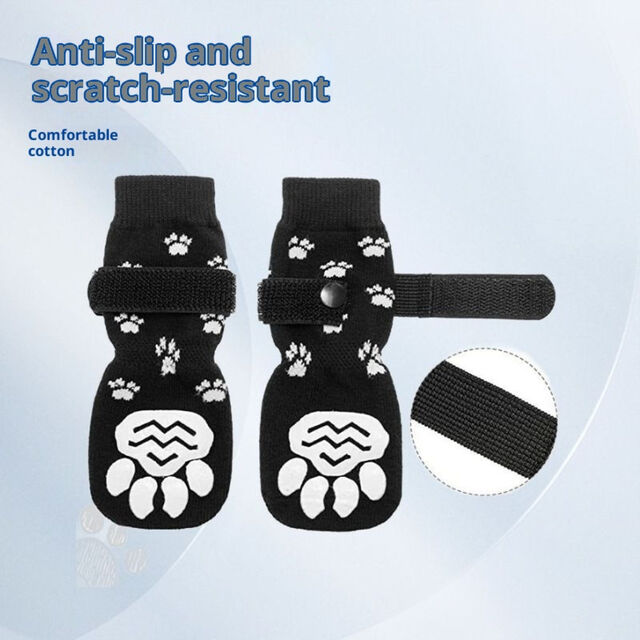 Großhandel Rutschfeste Haustiersocken mit doppelseitiger Anti-Rutsch-Beschichtung und magischen Klettverschlussriemen, ideal für kleine und große Hunde