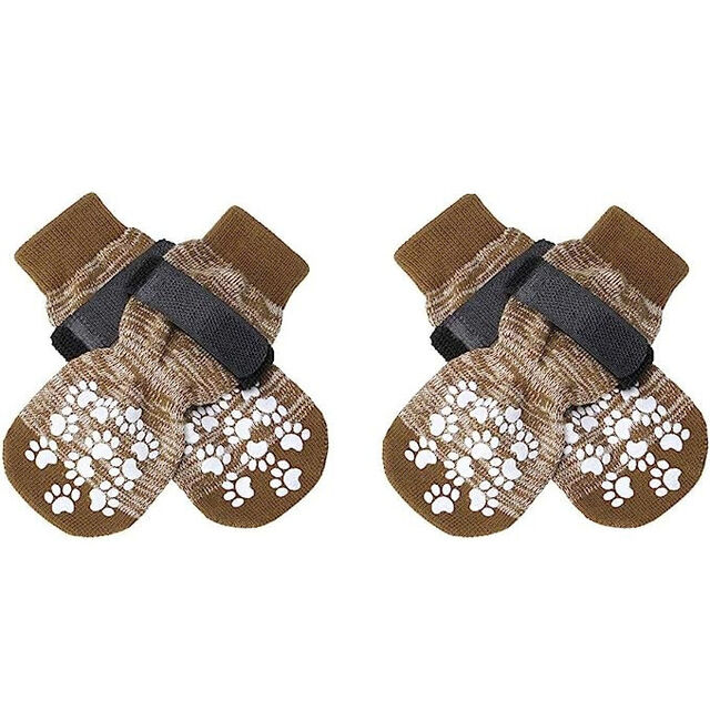 Großhandel Rutschfeste Haustiersocken mit doppelseitiger Anti-Rutsch-Beschichtung und magischen Klettverschlussriemen, ideal für kleine und große Hunde