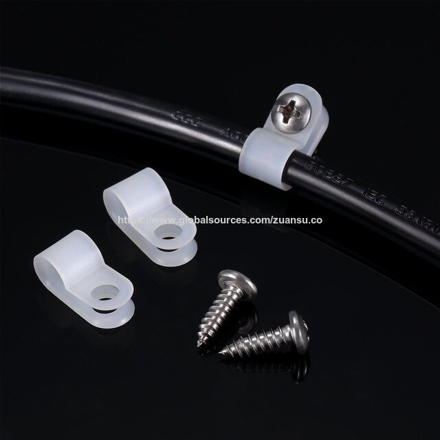 Hersteller R-Typ Kabelklemme Weiße Nylon-Kabelbinder-Clips für Kabelmanagement, Sortiment für Kabelkanäle