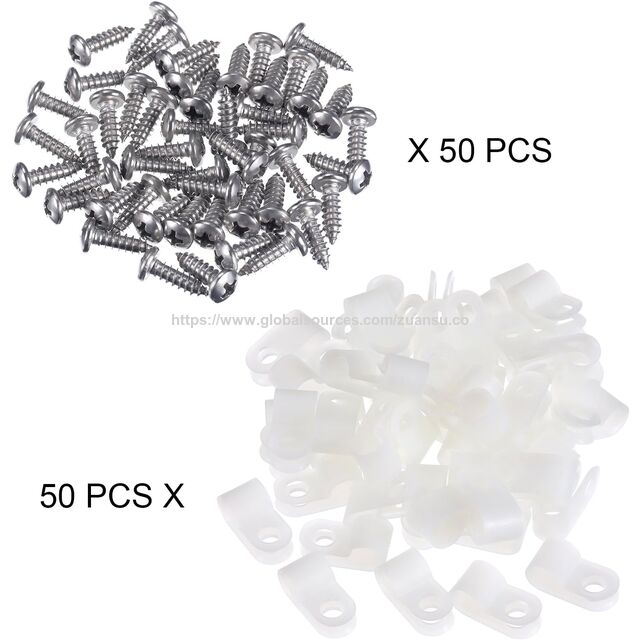 Hersteller R-Typ Kabelklemme Weiße Nylon-Kabelbinder-Clips für Kabelmanagement, Sortiment für Kabelkanäle