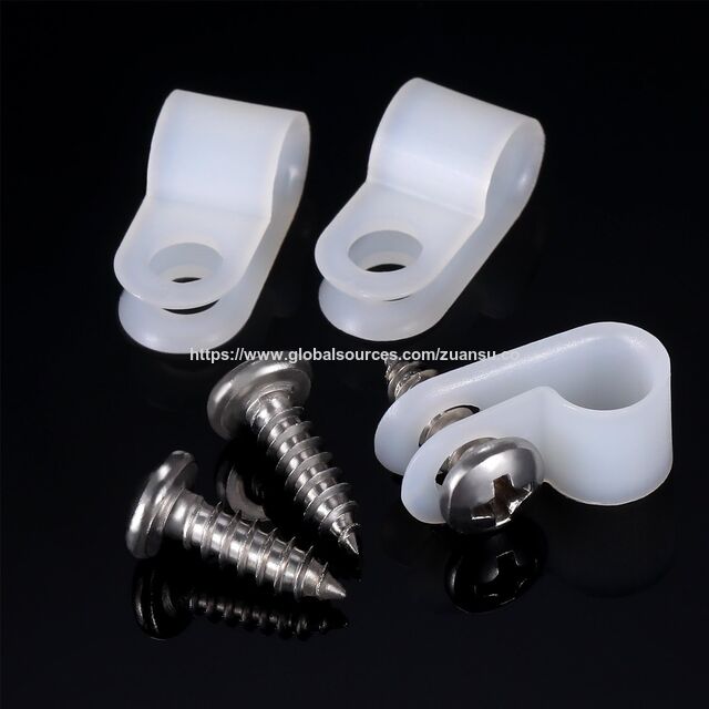Hersteller R-Typ Kabelklemme Weiße Nylon-Kabelbinder-Clips für Kabelmanagement, Sortiment für Kabelkanäle