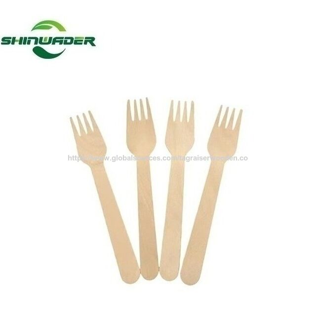 Couverts Jetables Biodégradables Écologiques en Bois de Qualité Alimentaire pour Emballage Personnalisé