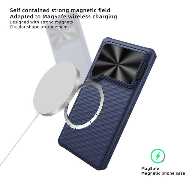 S25Ultra Handyhülle mit Linsenhalterung und N52 Magnetring, unterstützt kabelloses Laden, PC-Material