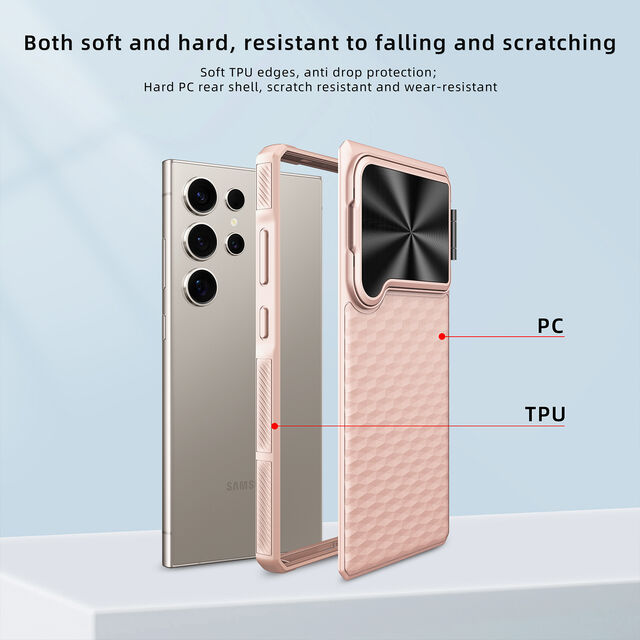 S25Ultra Handyhülle mit Linsenhalterung und N52 Magnetring, unterstützt kabelloses Laden, PC-Material