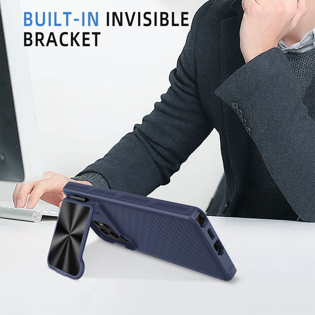 S25Ultra Handyhülle mit Linsenhalterung und N52 Magnetring, unterstützt kabelloses Laden, PC-Material