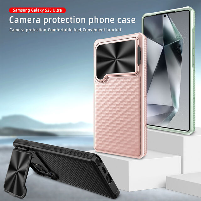 S25Ultra Handyhülle mit Linsenhalterung und N52 Magnetring, unterstützt kabelloses Laden, PC-Material