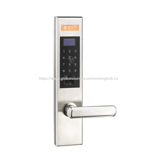 Serrure de porte à empreinte digitale AX802AY avec finition en laiton brossé
