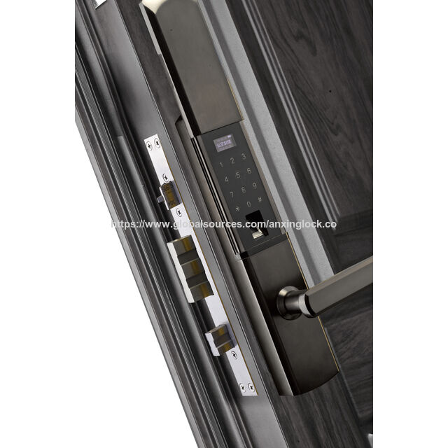 Serrure de porte à empreinte digitale AX802AY avec finition en laiton brossé