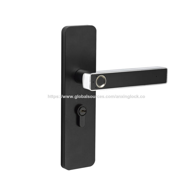 Serrure de porte à empreinte digitale AX802AY avec finition en laiton brossé