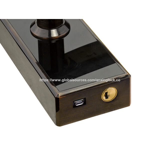 Serrure de porte à empreinte digitale AX802AY avec finition en laiton brossé