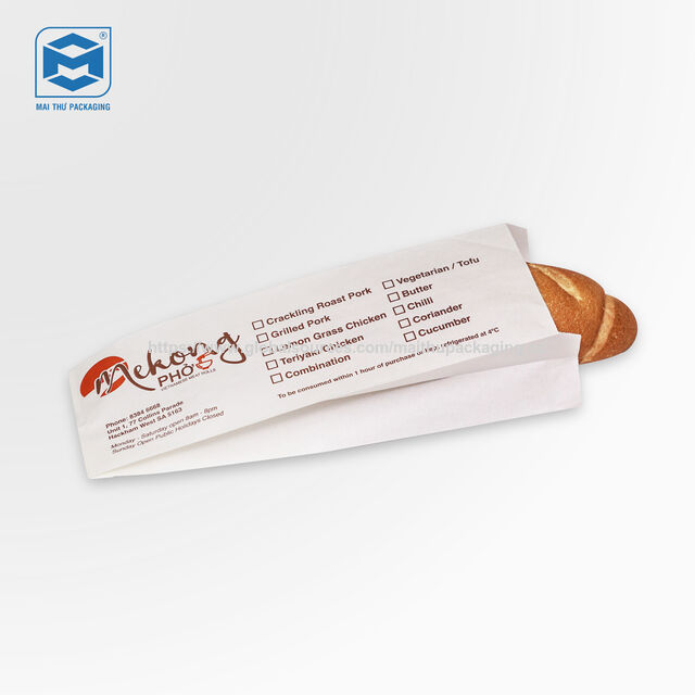 Braune Brotbeutel mit Logoaufdruck, individuelles Design