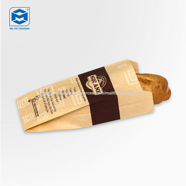 Braune Brotbeutel mit Logoaufdruck, individuelles Design