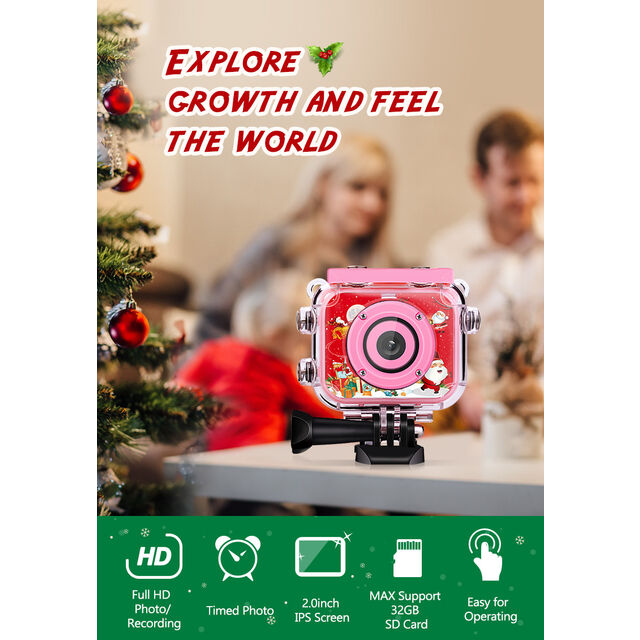 Kamera Digital Video Anak Tahan Air Bawah Air untuk Anak Laki-laki Perempuan Usia 3-12 Tahun Kamera IPS 1080