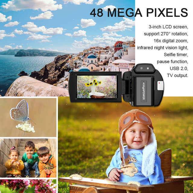 Cámara DSLR Digital 4K HD con Grabación de Video Codificada de 360 Grados - Videocámara Profesional a Bajo Precio
