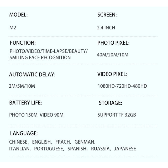 Kamera Digital Anak AD-M1, Perekam Foto Video HD 1080p, Layar LCD Tipe-C, Hadiah Ulang Tahun Kecil, Mainan Anak