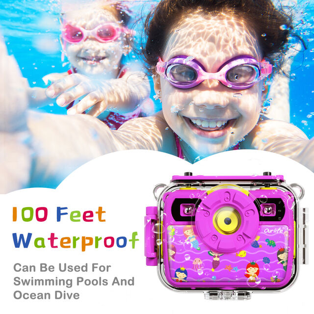 Kamera Aksi Digital DV HD 1080P Anak, Kamera Bawah Air, Mainan Hadiah untuk Anak Perempuan
