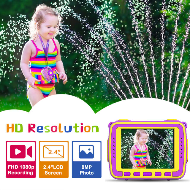 Kamera Aksi Digital DV HD 1080P Anak, Kamera Bawah Air, Mainan Hadiah untuk Anak Perempuan