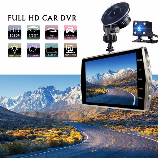 Caméra de Tableau de Bord DVR Blackbox 4 Pouces, Full HD 1080p, Angle de 170 Degrés