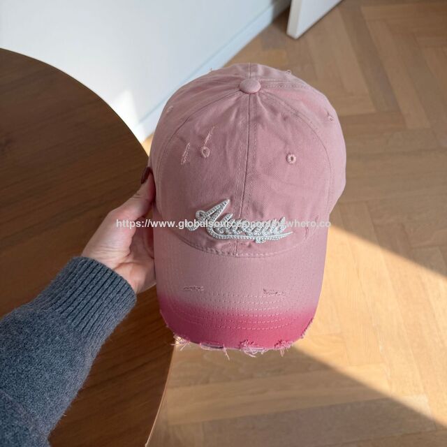 ODM Retro Farbverlauf Baseballkappe, Damen groß und tief Beanie, breitkrempiger Hut