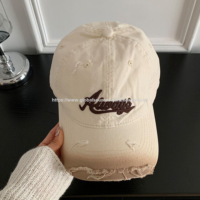 ODM Retro Farbverlauf Baseballkappe, Damen groß und tief Beanie, breitkrempiger Hut
