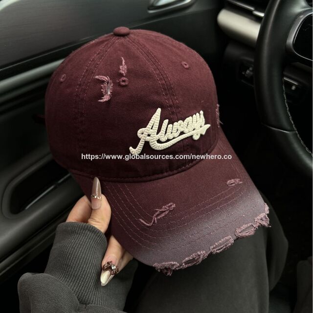ODM Retro Farbverlauf Baseballkappe, Damen groß und tief Beanie, breitkrempiger Hut