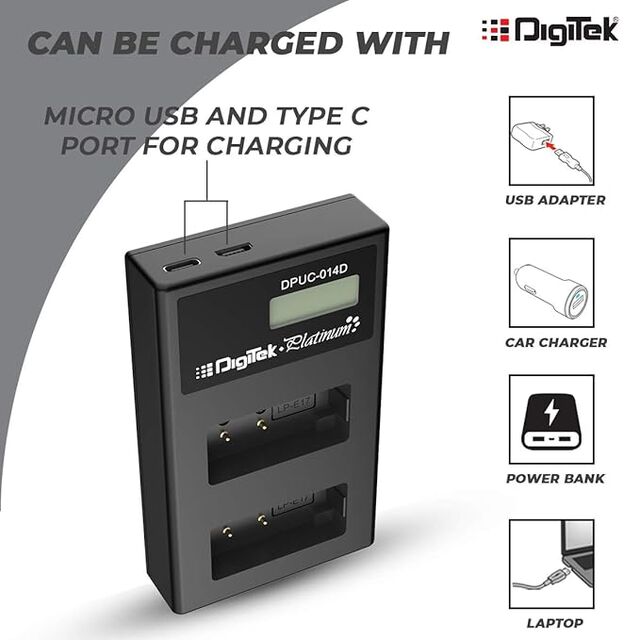 Chargeur Digitek Platinum (DPUC 014D (LCD MU) LPE17) pour Batterie d'Appareil Photo