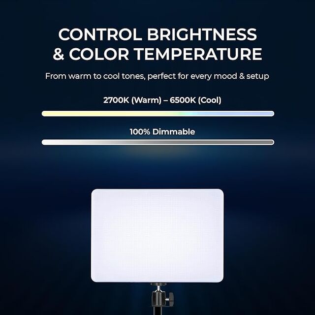 Digitek (DPL 011) Panel LED Bi-Color Ultra Delgado de 40W con Control Remoto, 2700K-6500K Ajustable, 240 LEDs, Regulable 0-100%, Alimentación AC
