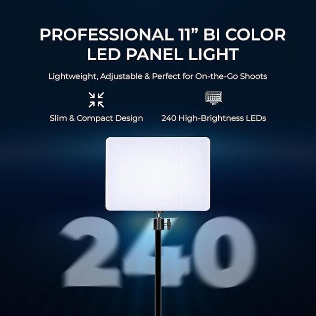 Digitek (DPL 011) Panel LED Bi-Color Ultra Delgado de 40W con Control Remoto, 2700K-6500K Ajustable, 240 LEDs, Regulable 0-100%, Alimentación AC