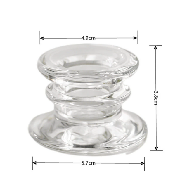 Porta-Velas de Vidro Simples com Base de Cera - Porta-Velas Romântico para Mesa de Jantar - Item Criativo de Decoração para Casa